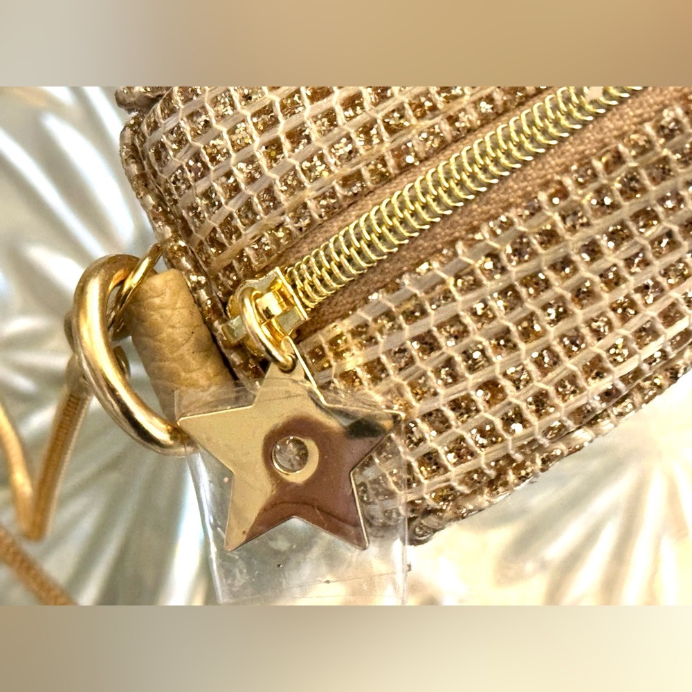 Original & Authentic!DIOR Star-Shaped Trousseau Cosmetic Bag w goldChain Strap - Picture 12 of 16